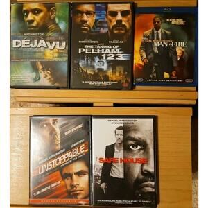 Lot Of 5 Denzel Washington DVDs And Bly-Ray